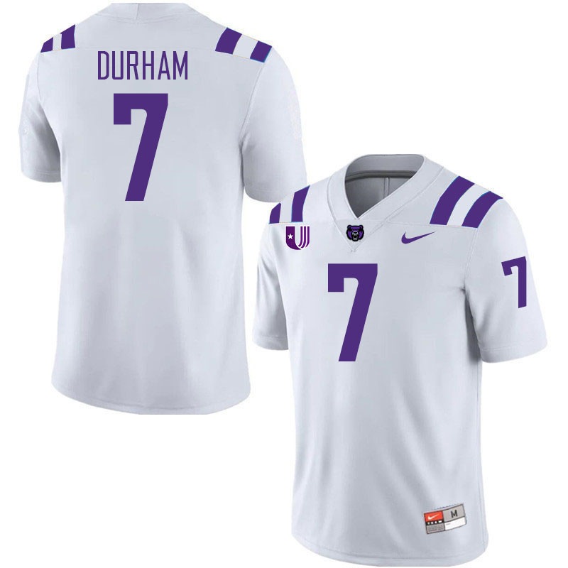 Central Arkansas Bears #7 Ty Durham College Football Jerseys,Uniforms Stitched-White